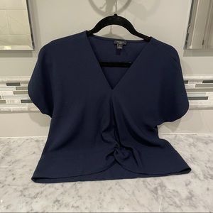 ann taylor factory petite navy blue top